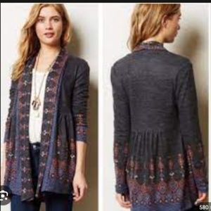 One September Women's Polyester Open Front Pleated Cardigan Sweater Size: XS